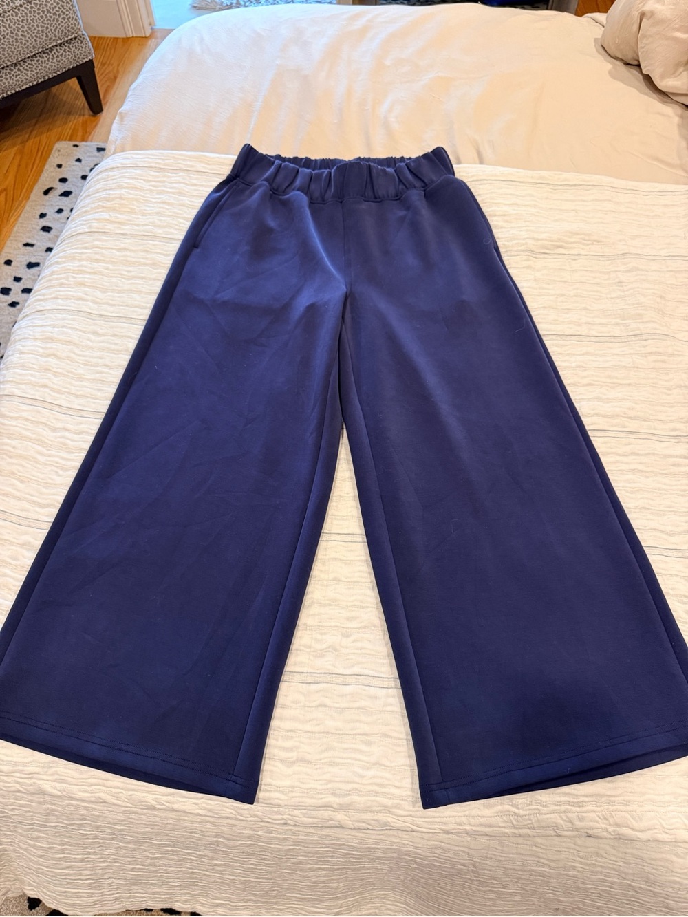 Bailey 44 Air Essential Wide-Leg Navy Cozy Knit Pants